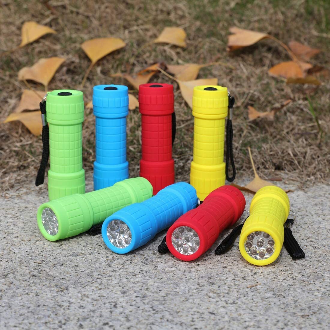 EverBrite 16 Pack Mini LED Flashlight Set 4 Colors with 48 Pcs AAA Batteries