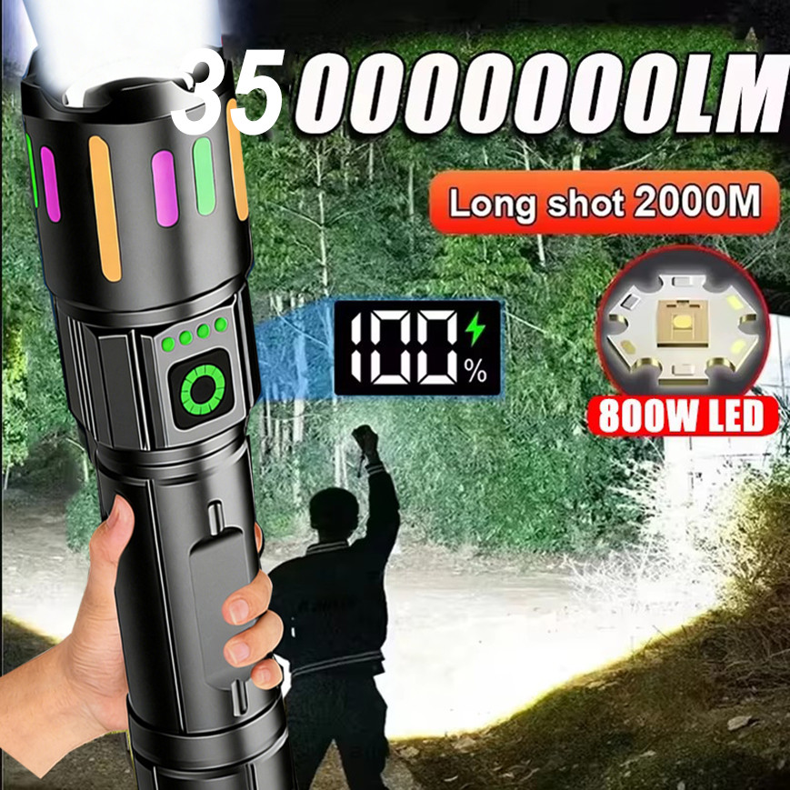 350000000 Lumen Super Bright LED Tactical Flashlight Rechargeable Work Light-==*