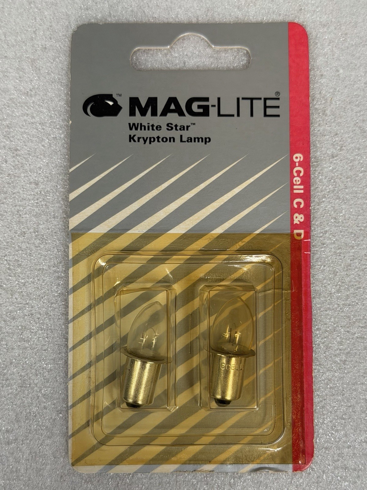 2-pk MAGLITE White Star Krypton Lamps/Bulbs LWSA601 6-Cell C&D (NOS)
