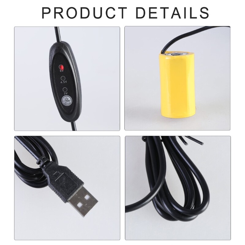 USB to 3V 4.5V 6V LR20 D Battery Eliminators Cable Replace 2-4Pcs 1.5V LR20 D