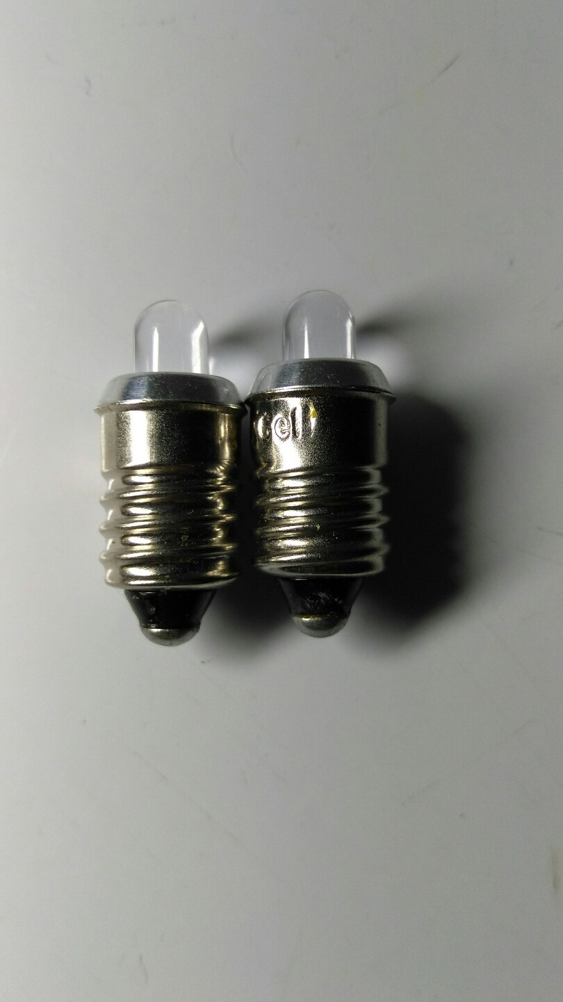 Epistar LED 222 Edison E10 BASE 1.5 to 3 VOLT Super BRIGHT 65 LUMEN 2 PACK Set!!