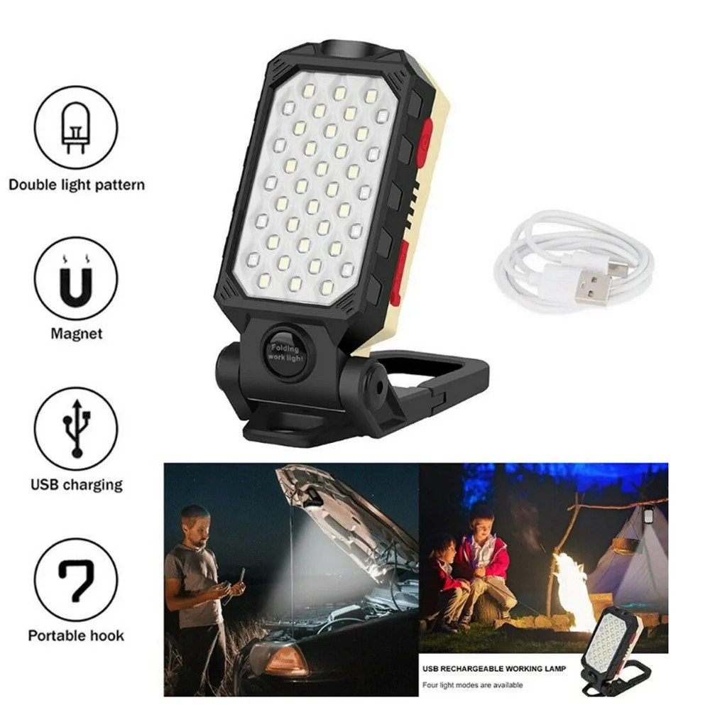 Multi function Work Light Floodlight Glare Flashlight Built in Battery Magnetic