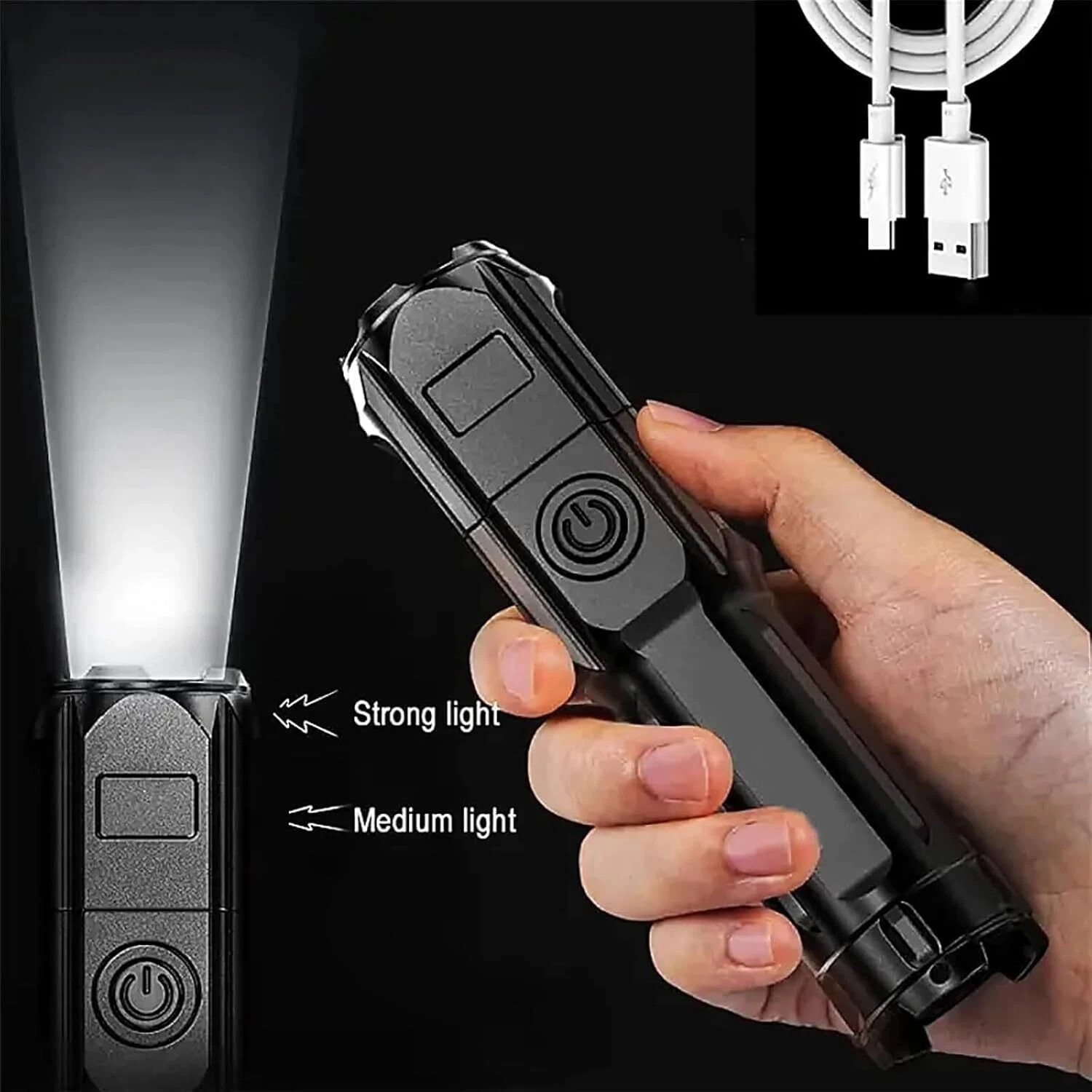 Rechargeable 900000LM LED Flashlight Tactical Military Super Bright Torch Zoomab
