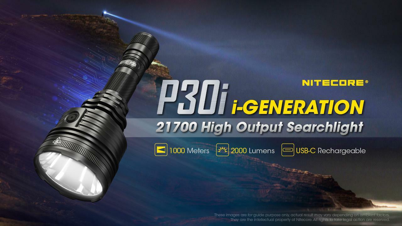 NITECORE P30i USB Rechargeable Flashlight w/GM02 Mount & Extra NL2150HPi Battery