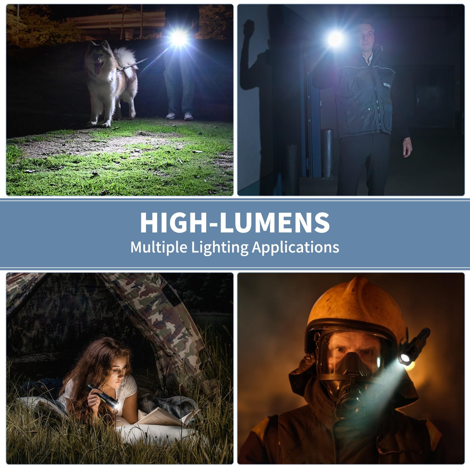Rechargeable LED Flashlights 99000 Lumens, 7 Modes, Waterproof, 2 Pack