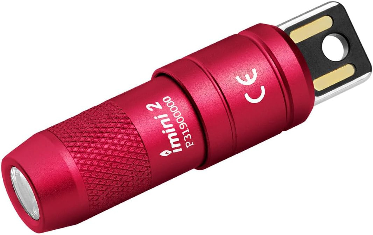 IMINI 2 EDC Rechargeable Keychain Flashlight, 50 Lumens Compact and Portable Min