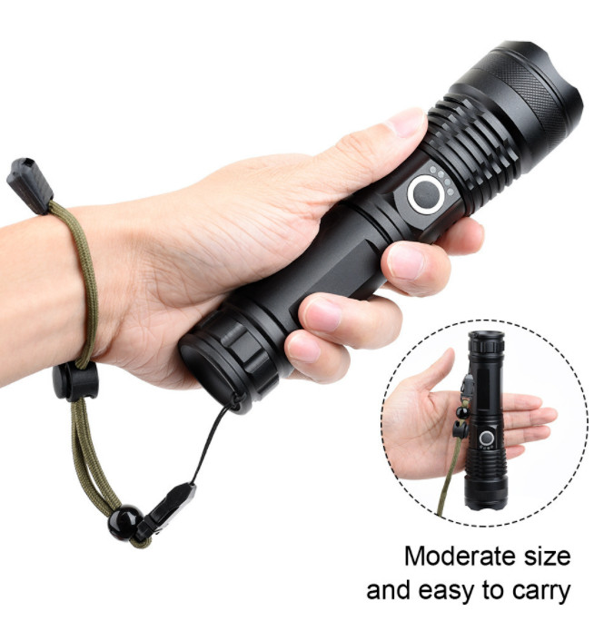990000LM High Lumens Flashlight Super Bright Rechargeable Zoom Torch Waterproof