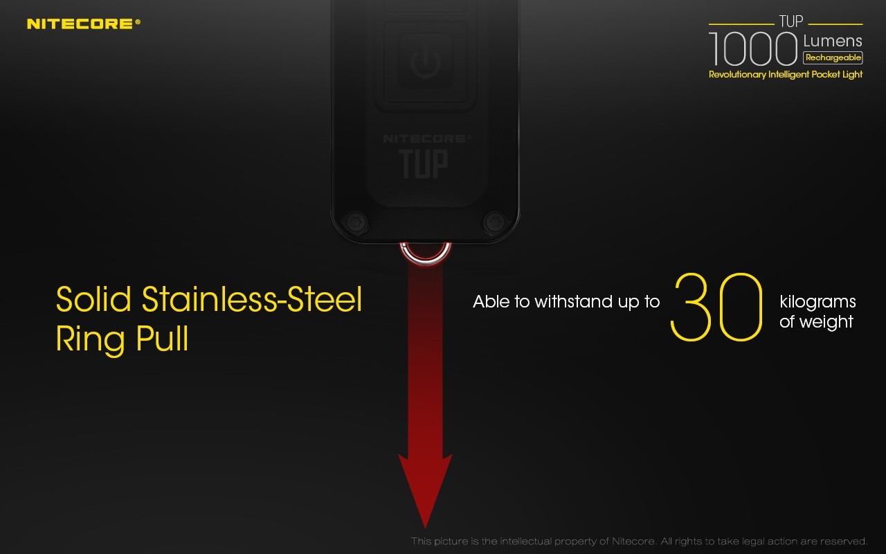 Nitecore TUP Intelligent Pocket Light 1000 LM Micro-USB EDC Keychain Flashlight