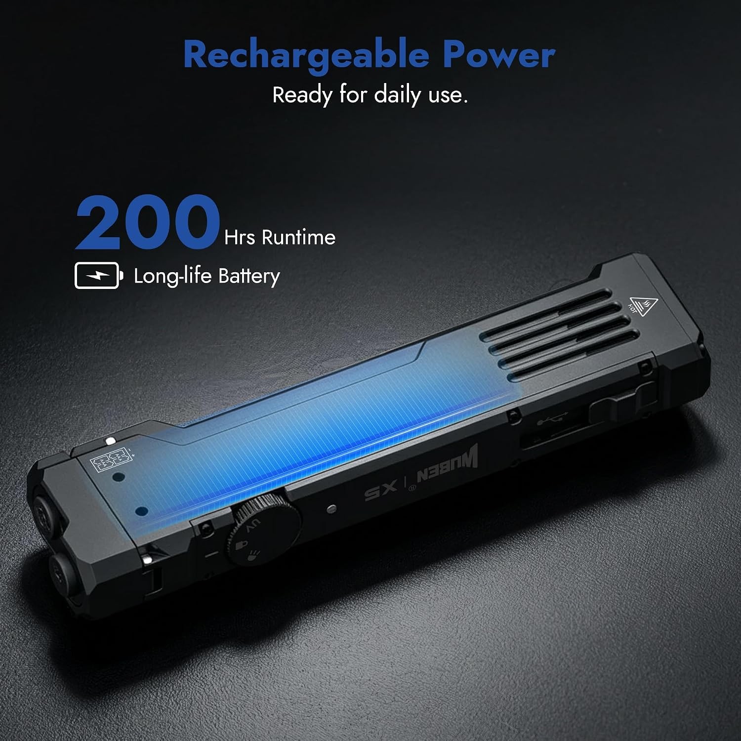 X5 Flashlight Rechargeable, 1300 Lumens Bright Flashlight 6 Modes | White LED, U