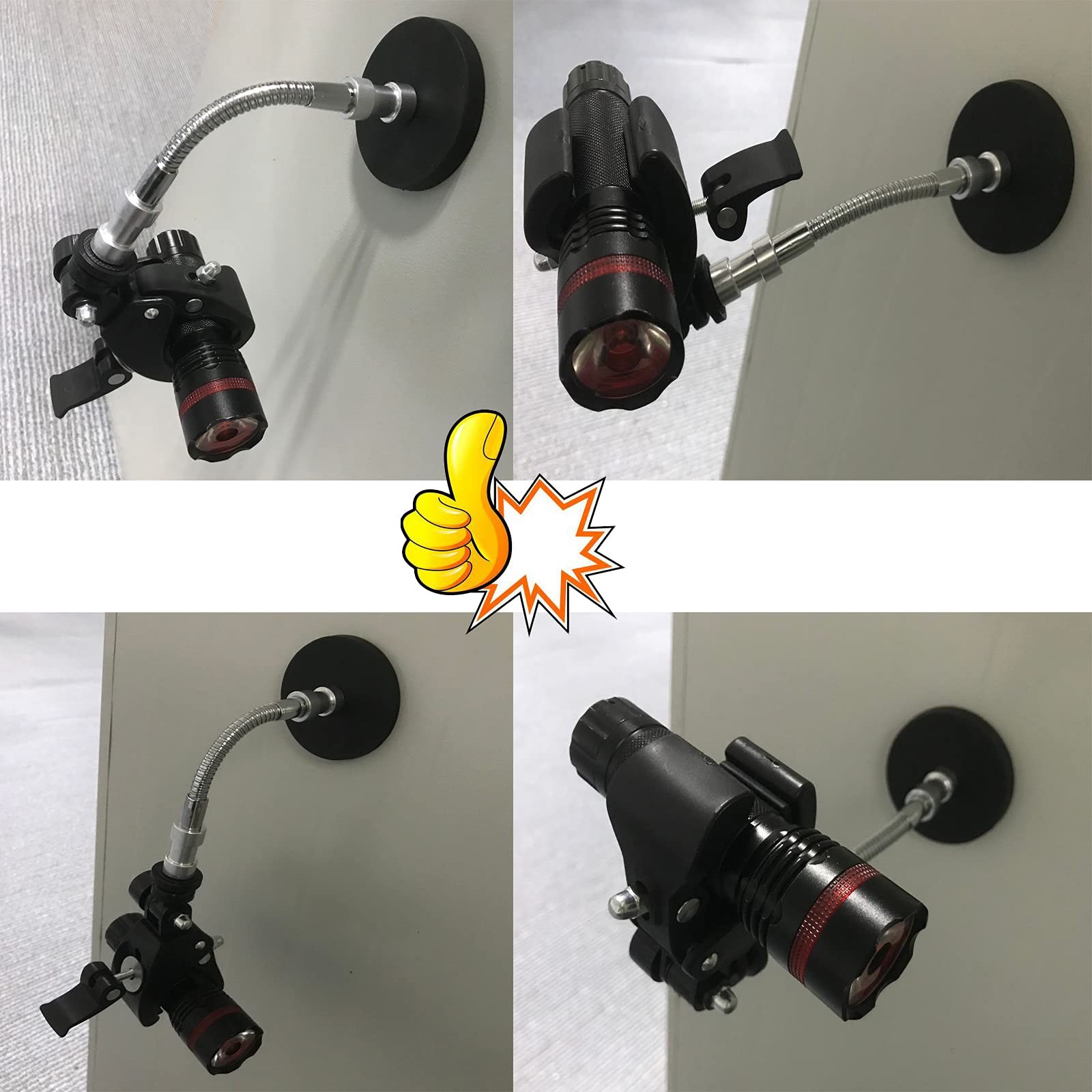 Magnetic Base Mount Flashlight Mounting Brackets Holder – Rust
