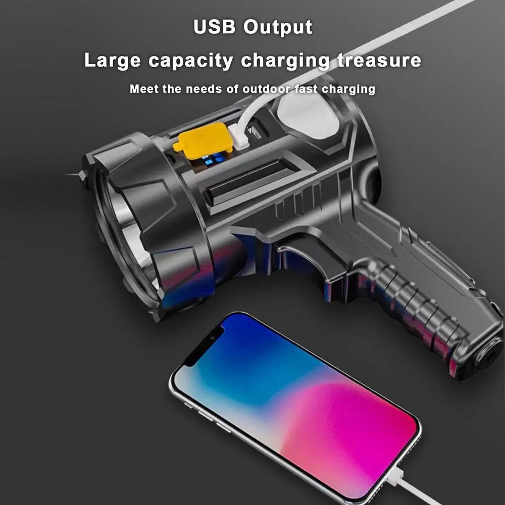 Rechargeable Spotlight 9000000 Lumens Handheld Hunting Flashlight Led Spot light