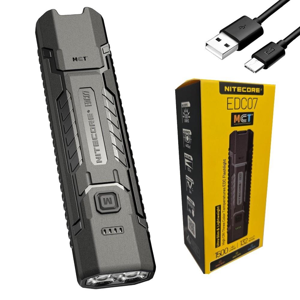 Nitecore EDC07 1500 Lumen Rechargeable Slim Body LED Flashlight warm/neutral