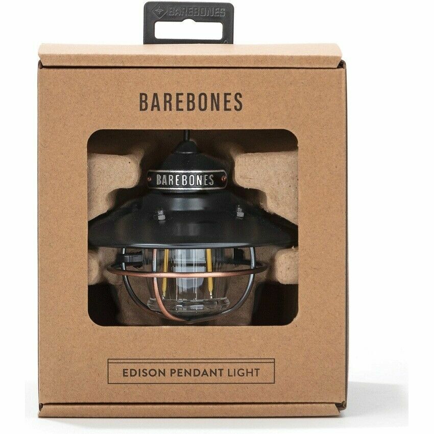 Barebones Living Edison Pendant Light Bronze USB-Powered 10-Foot Cord Carabiner
