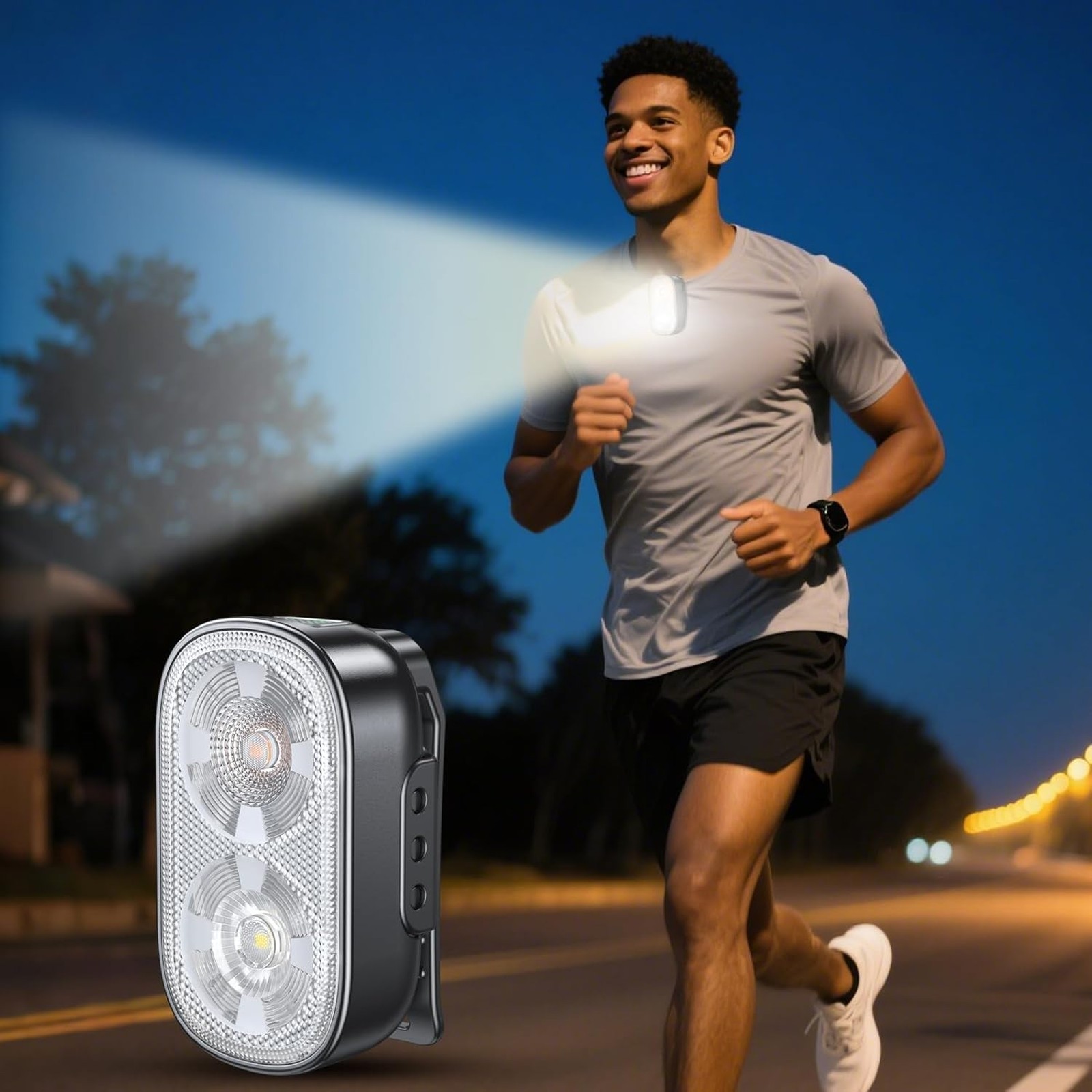 500LM Rechargeable Mini Clip-on Flashlight Hand Free Waterproof LED Running