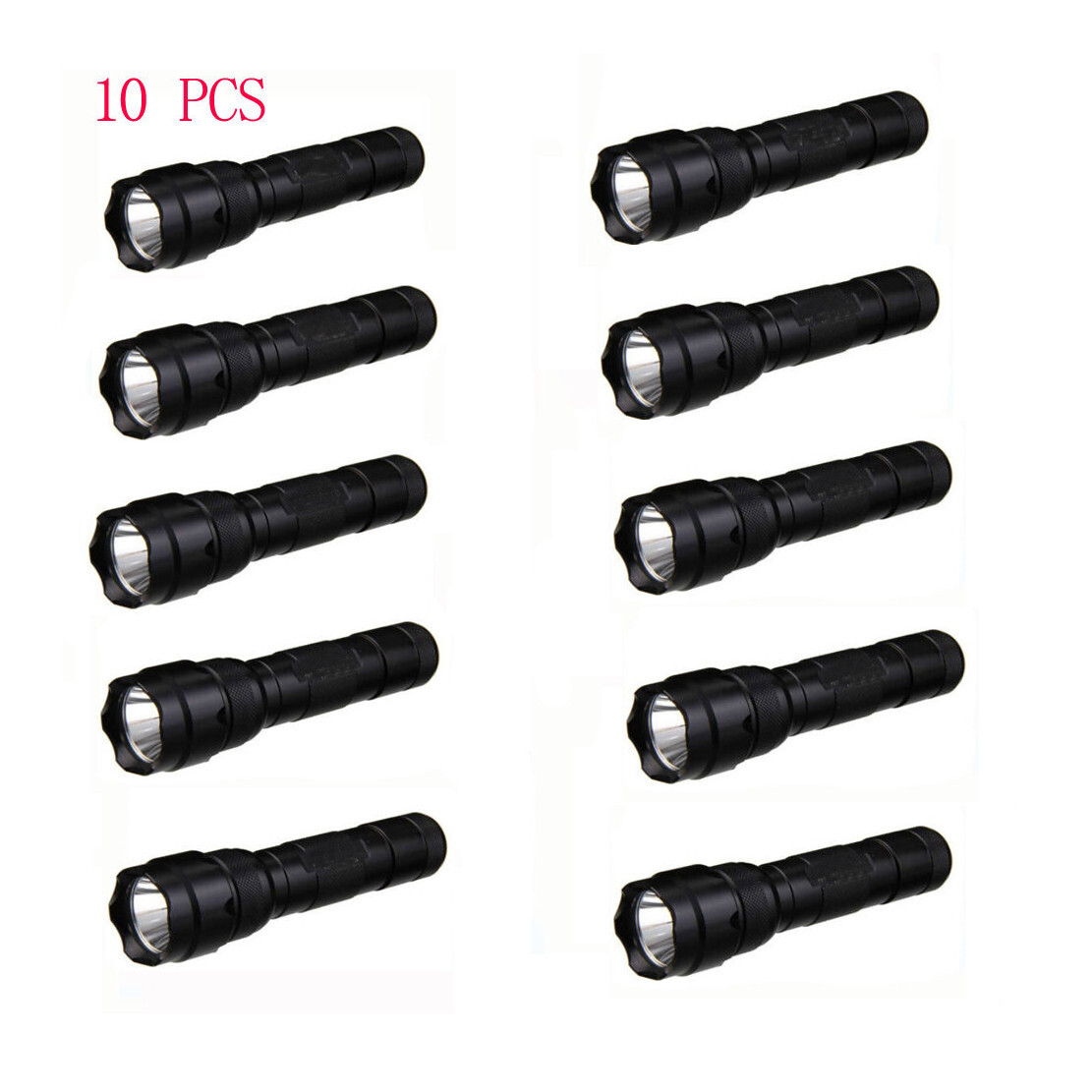 10PCS Single Mode WF-502B 10W 6500K LED Portable Flashlight Ultra Fire Torch