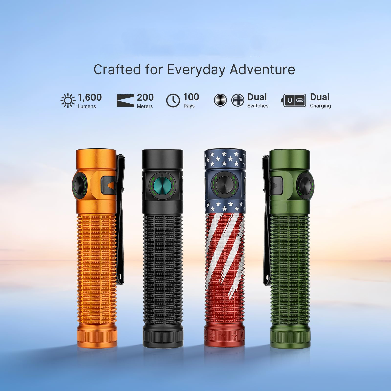 1600 Lumen Flashlight Rechargeable EDC LED Dual Charging Magnetic Pocket Light