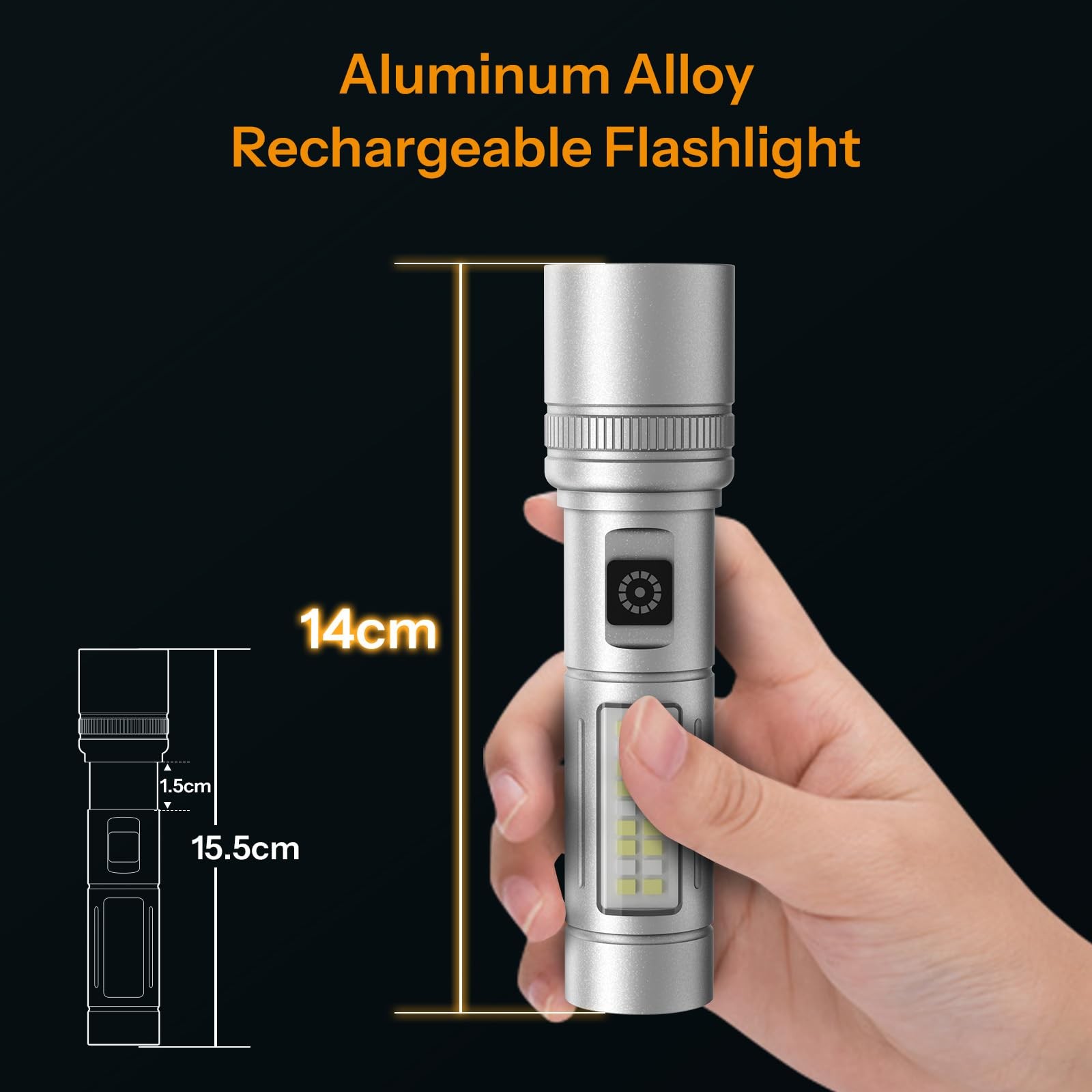 3pack Rechargeable LED Flashlight, 90000 High Lumen Super Bright Flashlight, …