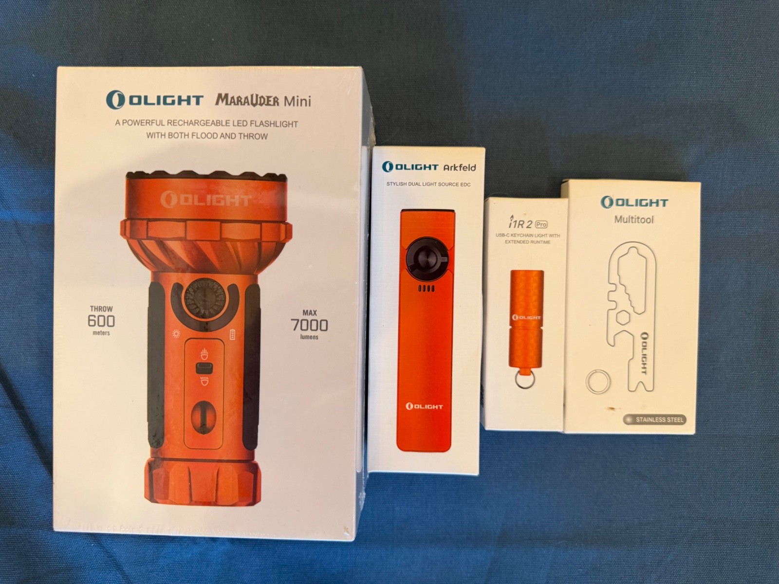 Olight Marauder Mini ORANGE BUNDLE! MARAUDER MINI, ARKFELD, AND I1R2 PRO NEW!!
