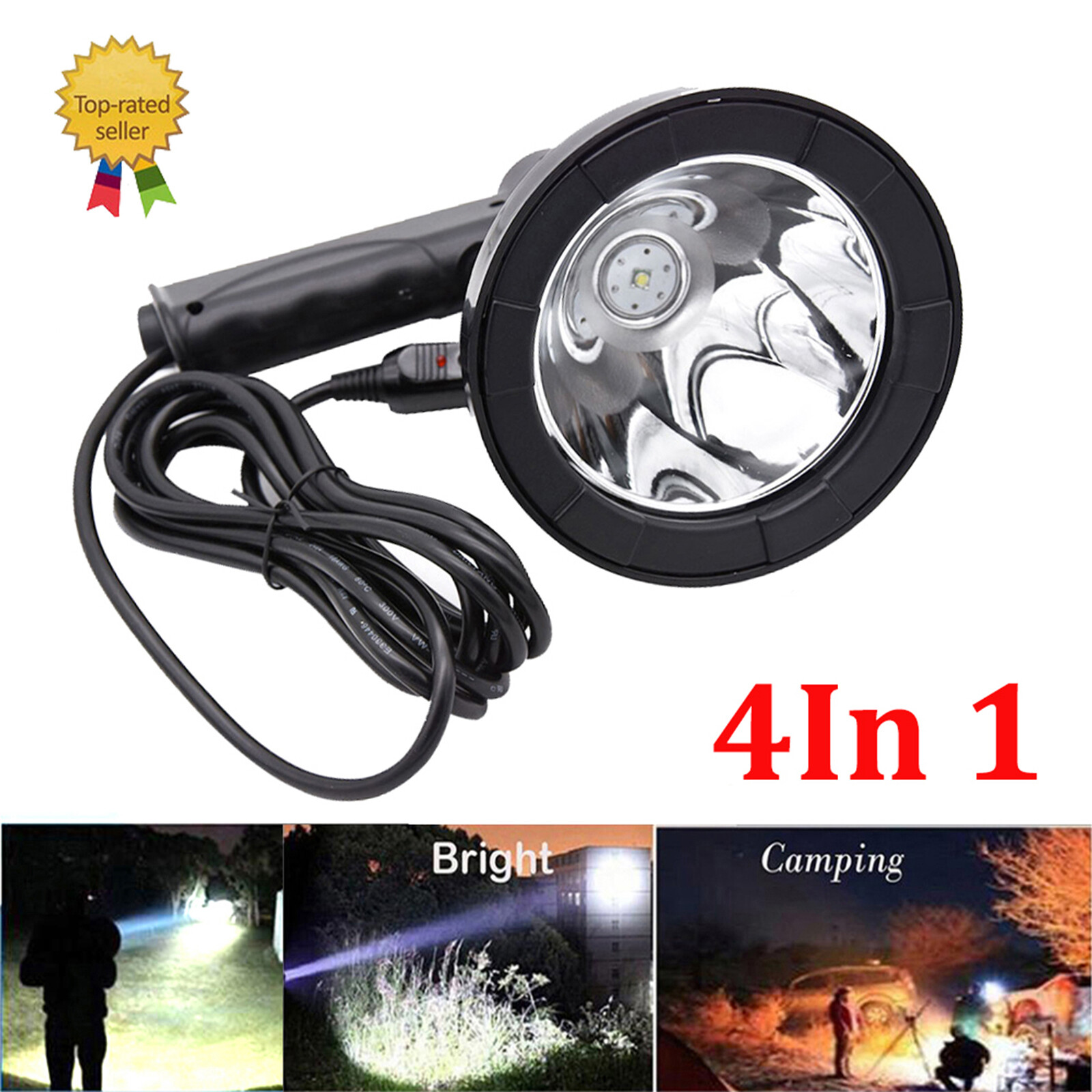 4Inch LED Hand Held Hunting Fishing Spot Light Spotlight Offroad Car Truck 100W
