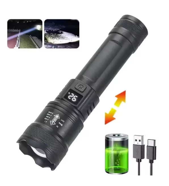Super Bright Flashlight Built-in Battery USB C Rechargeable LED Flashlights