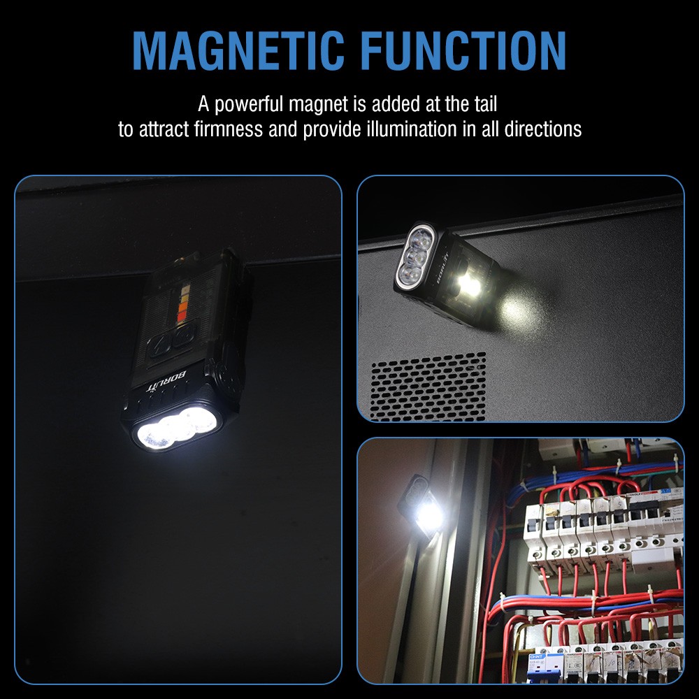 V15 EDC Flashlight 1200LM LED Keychain Work Light Magnet Type-C Pocket Lantern