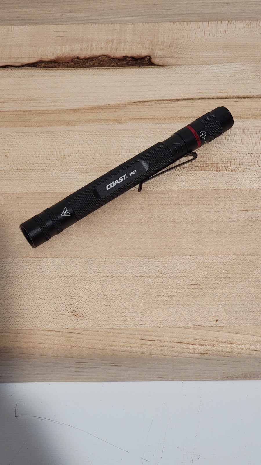 COAST HP3R 500 Lumen Rechargeable LED Penlight Twist Focus 3 Modes Black NOB