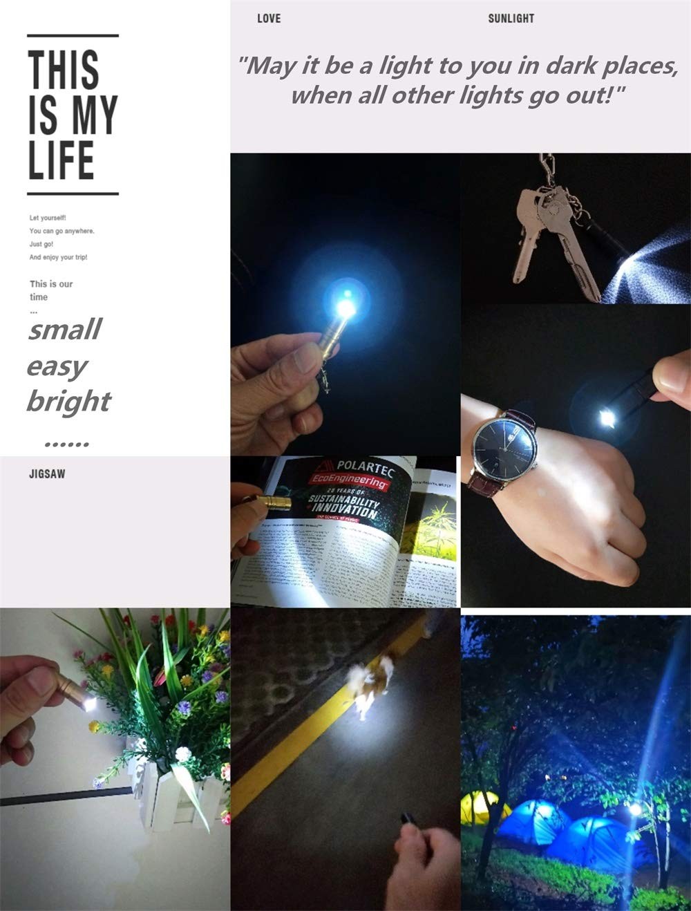 e1 Smallest Keychain Flashlight Micro Tiny Mini Keychain Light Long-Lasting