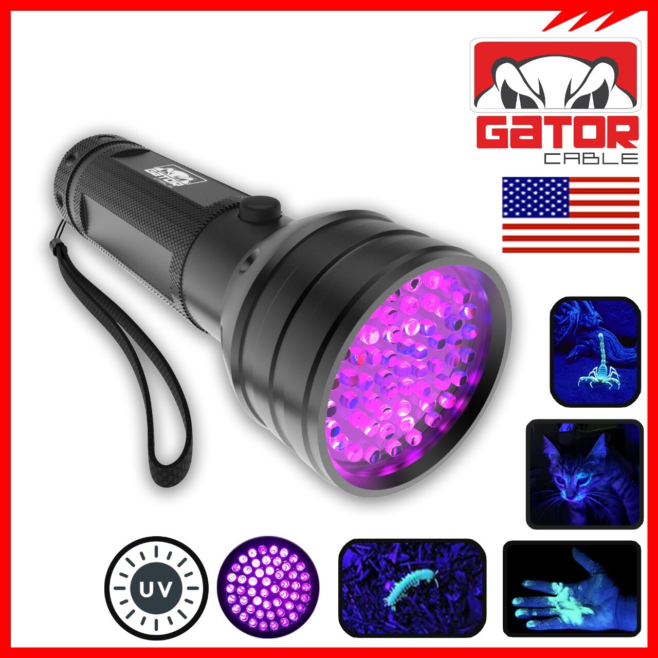 UV Ultraviolet Light 51 LED Flashlight Black Light 395nM Inspection Lamp Torch