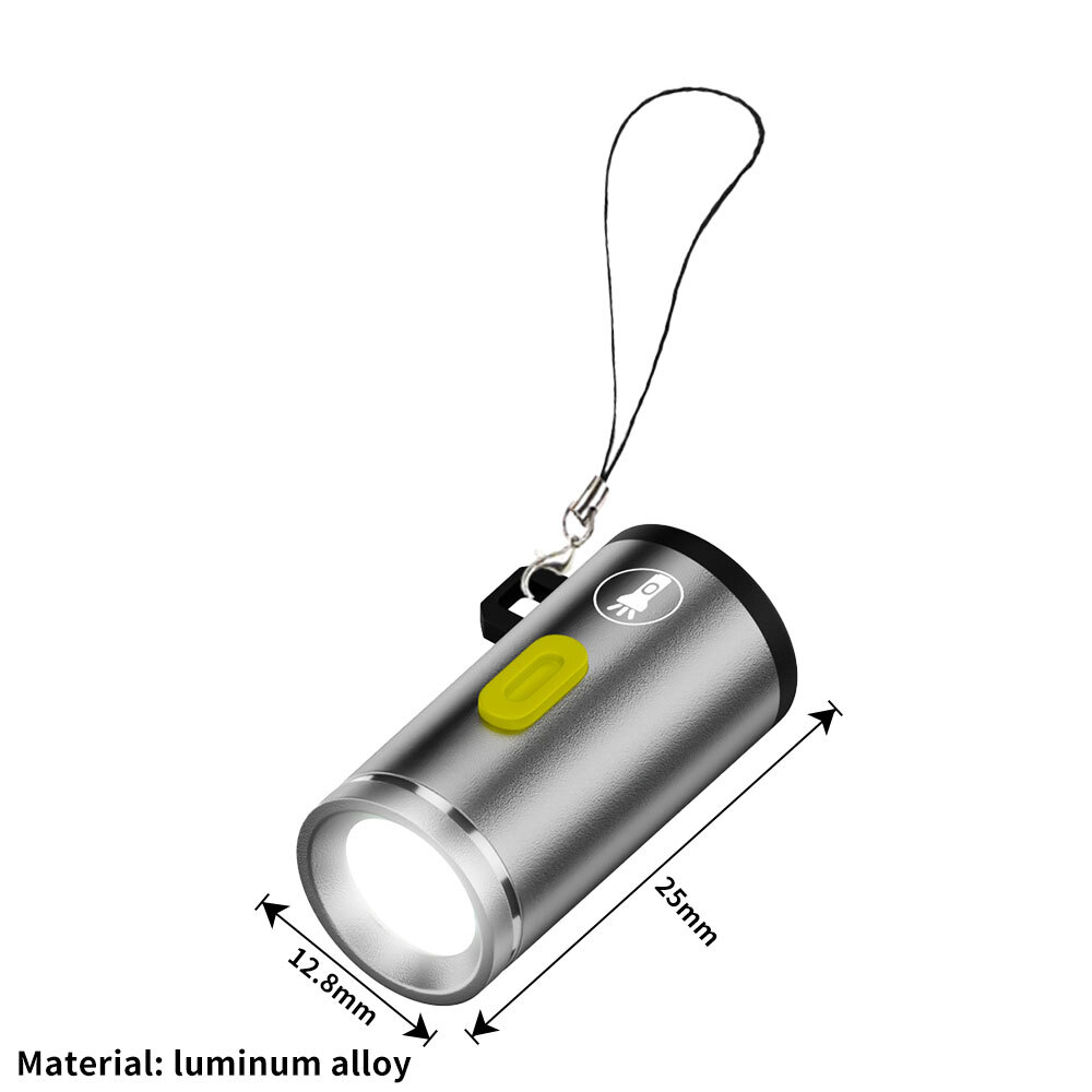 Type-C LED Multifunctional Strong Light Pocket Keychain Flashlight AE