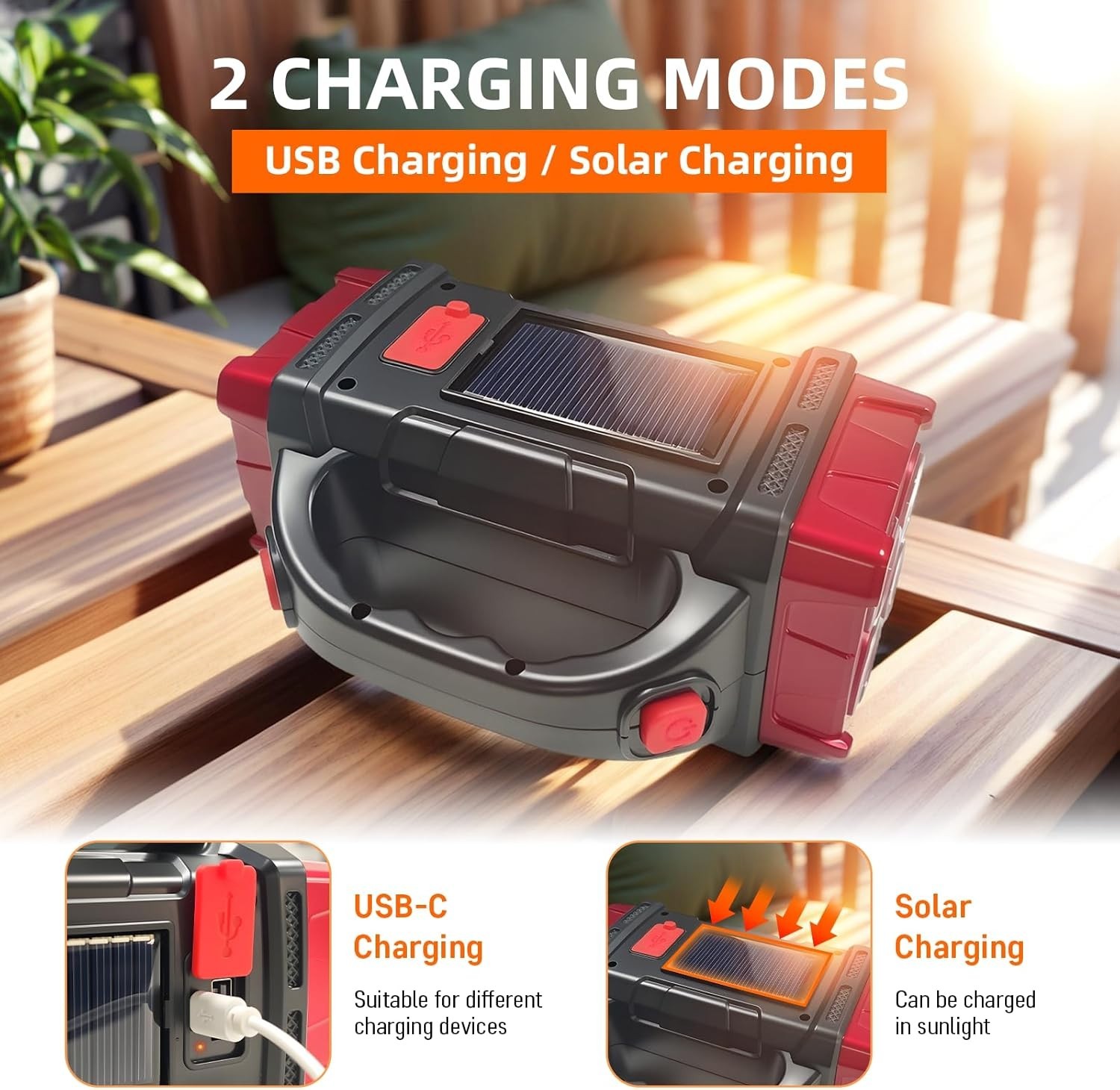 Rechargeable Solar Handheld Flashlight with 4 Modes for Camping, Emergency & …