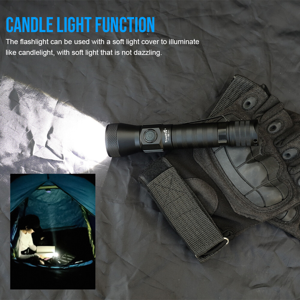 Trustfire E5 1350LM Zoomable Rechargeable Torch 450M Tactical LED Flashlight US