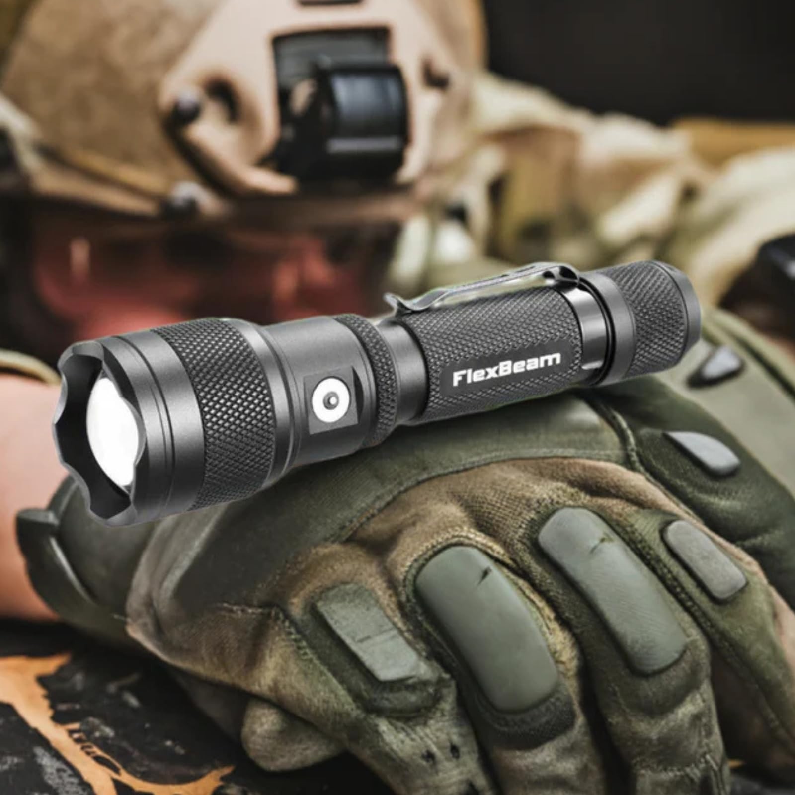 Flexbeam Tactical Flashlight – 700m Long Throw Zoomable LED, 1200 Lumens, 6 M…