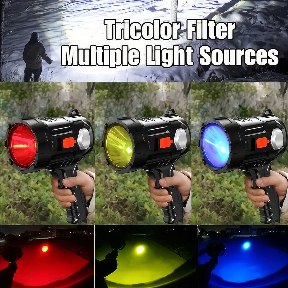 Rechargeable Spotlight 9000000 Lumens Handheld Hunting Flashlight Led Spot light