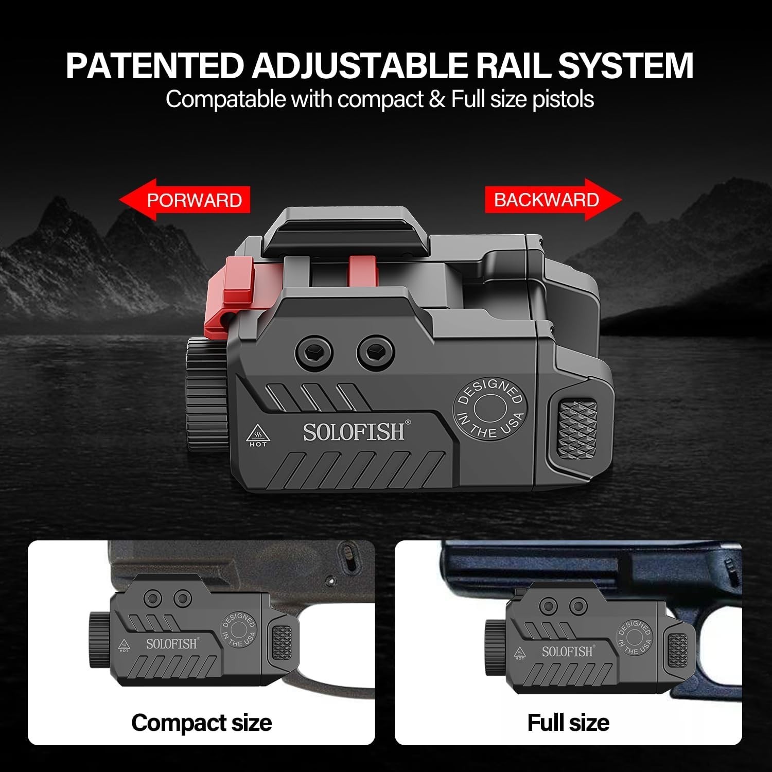 500lm Tactical Flashlight Compatible for Compact with Rail, Green/Red/Blue Be…