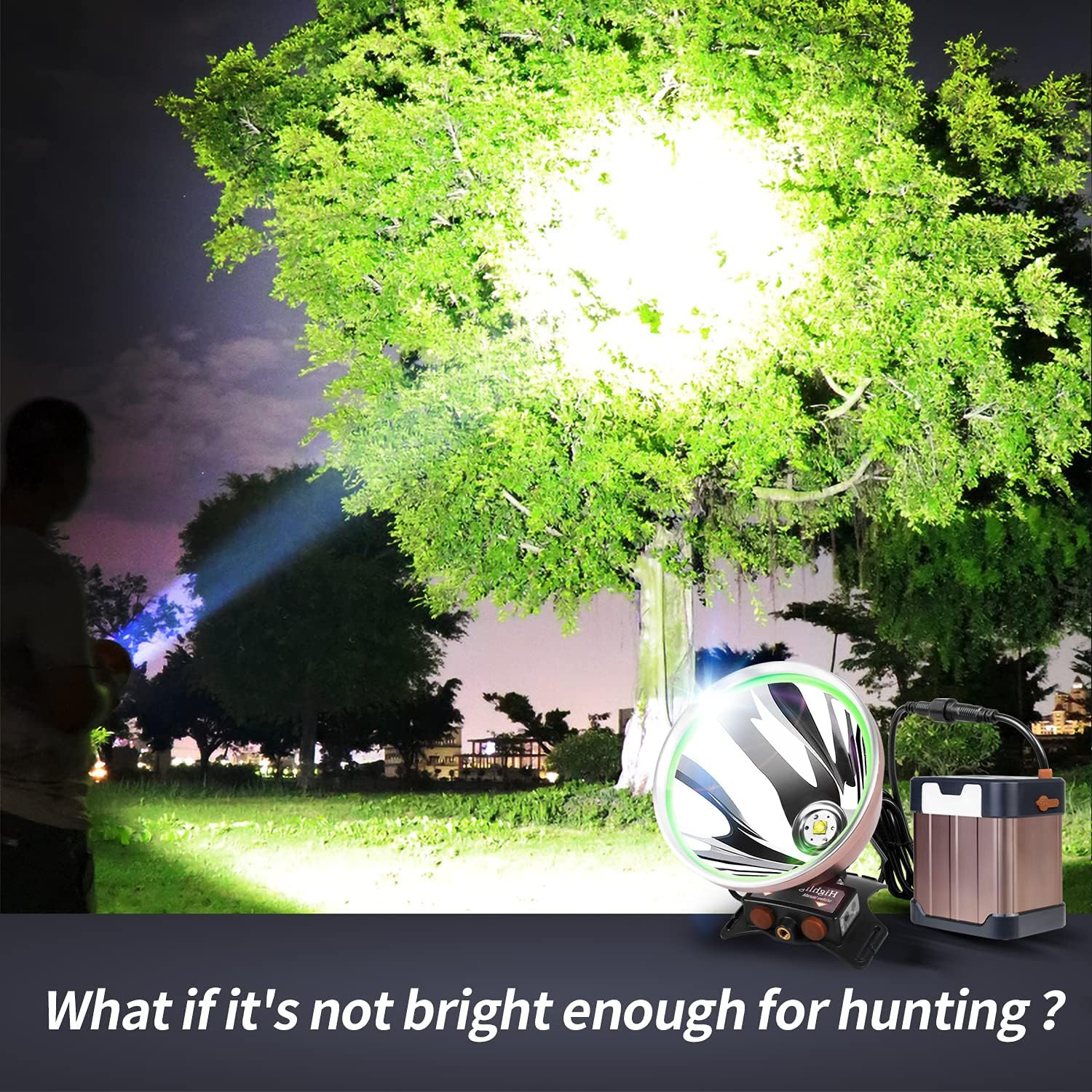 Rechargeable LED Headlamp Waterproof Spotlight 22000mAh Battery