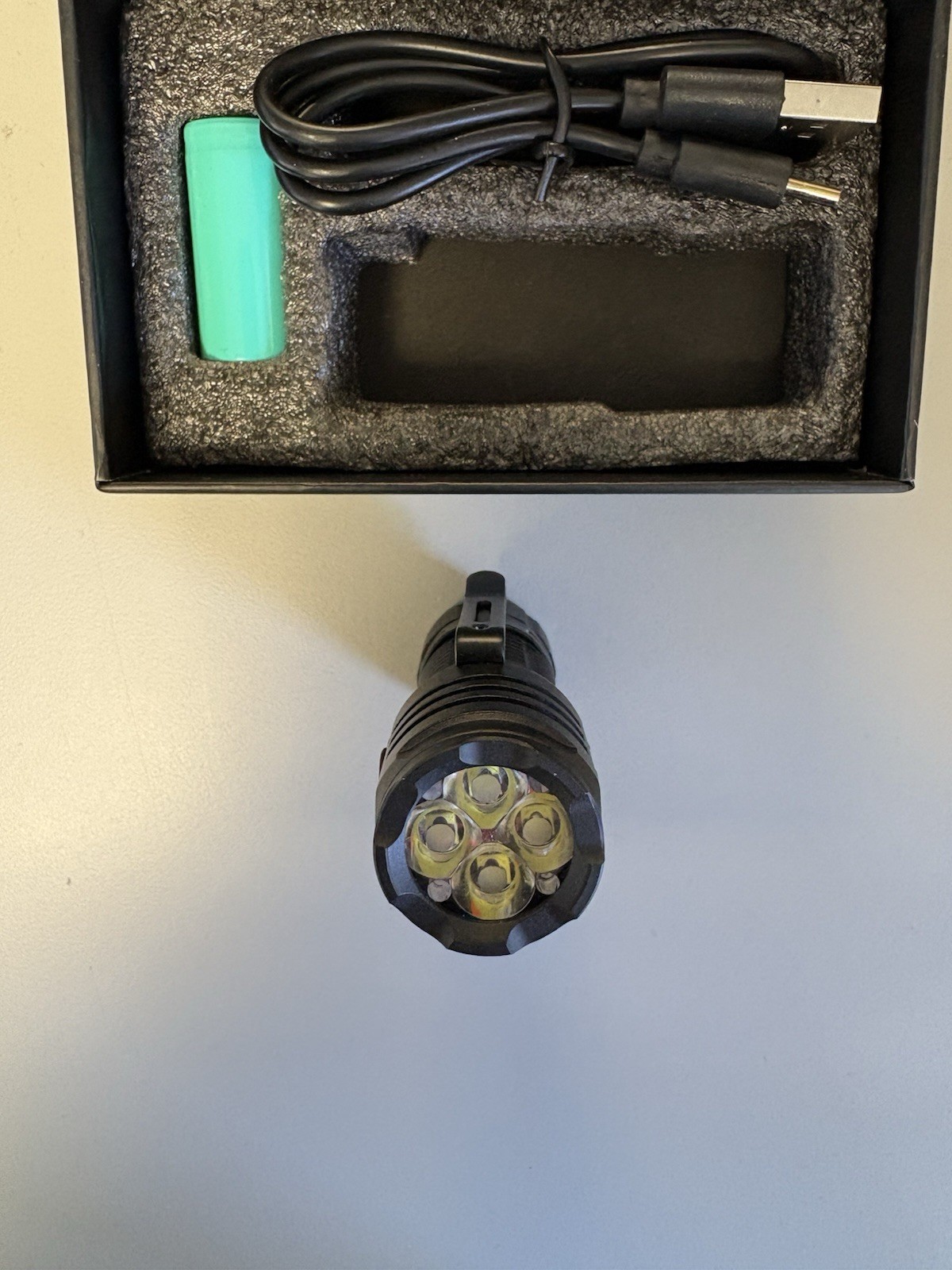Lone Survivalist Bullet Mini Flashlight 1200 Lumens Black Brand New boxed