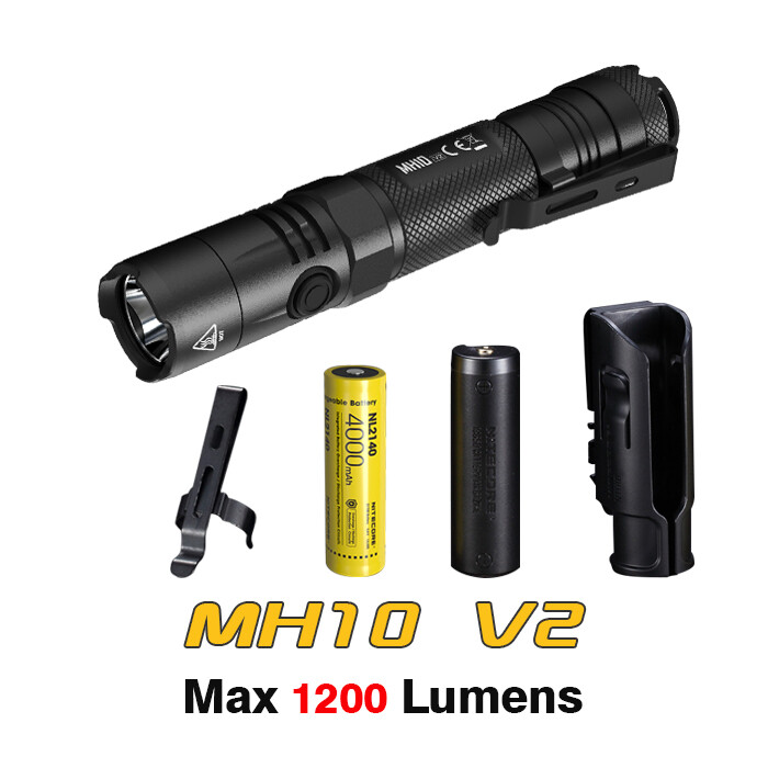 NITECORE MH10 V2 LED 1200 Lumens USB-C Rechargeable Flashlight Torch