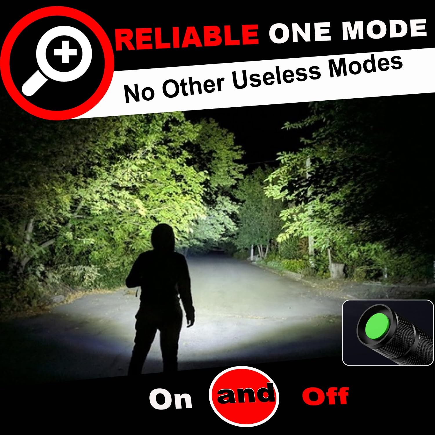 1 Mode Flashlights 4 Pack, Super Bright Zoomable LED Tactical 4 Black