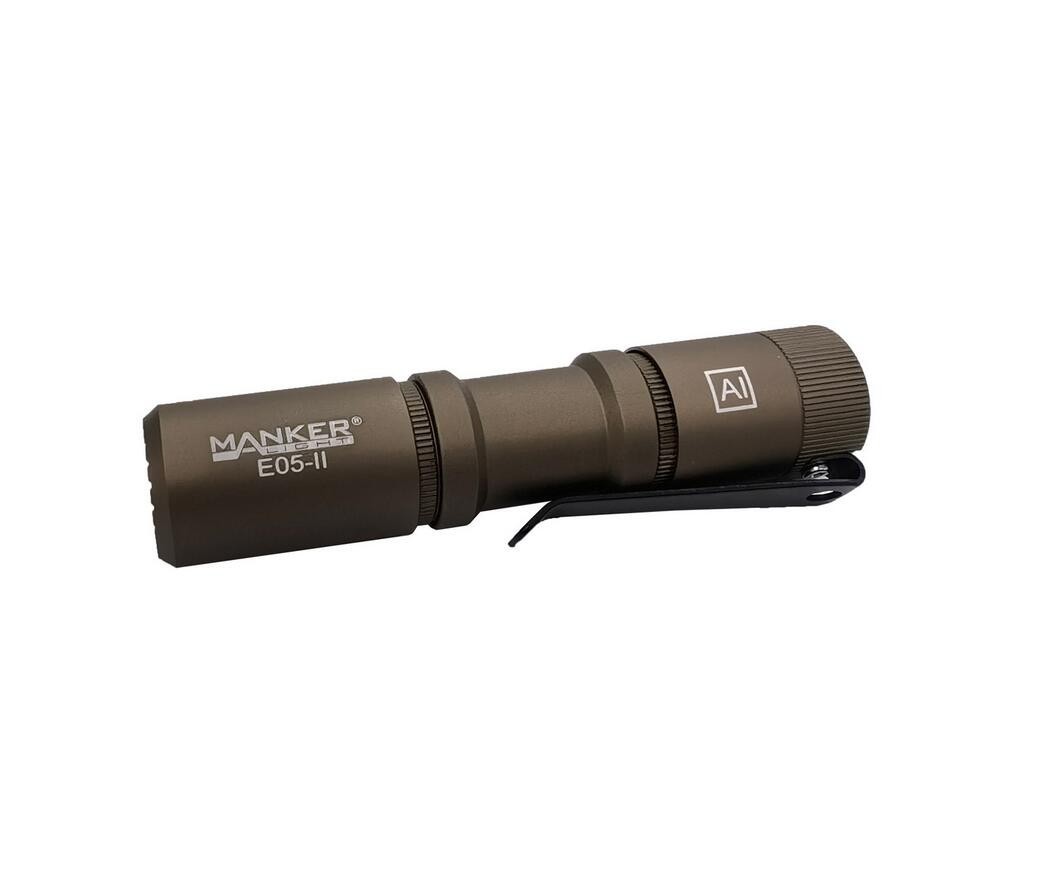 Mankerlight E05 II Sand 1300/800 Lumen LED AA 14500 EDC Mini Flashlight +Battery