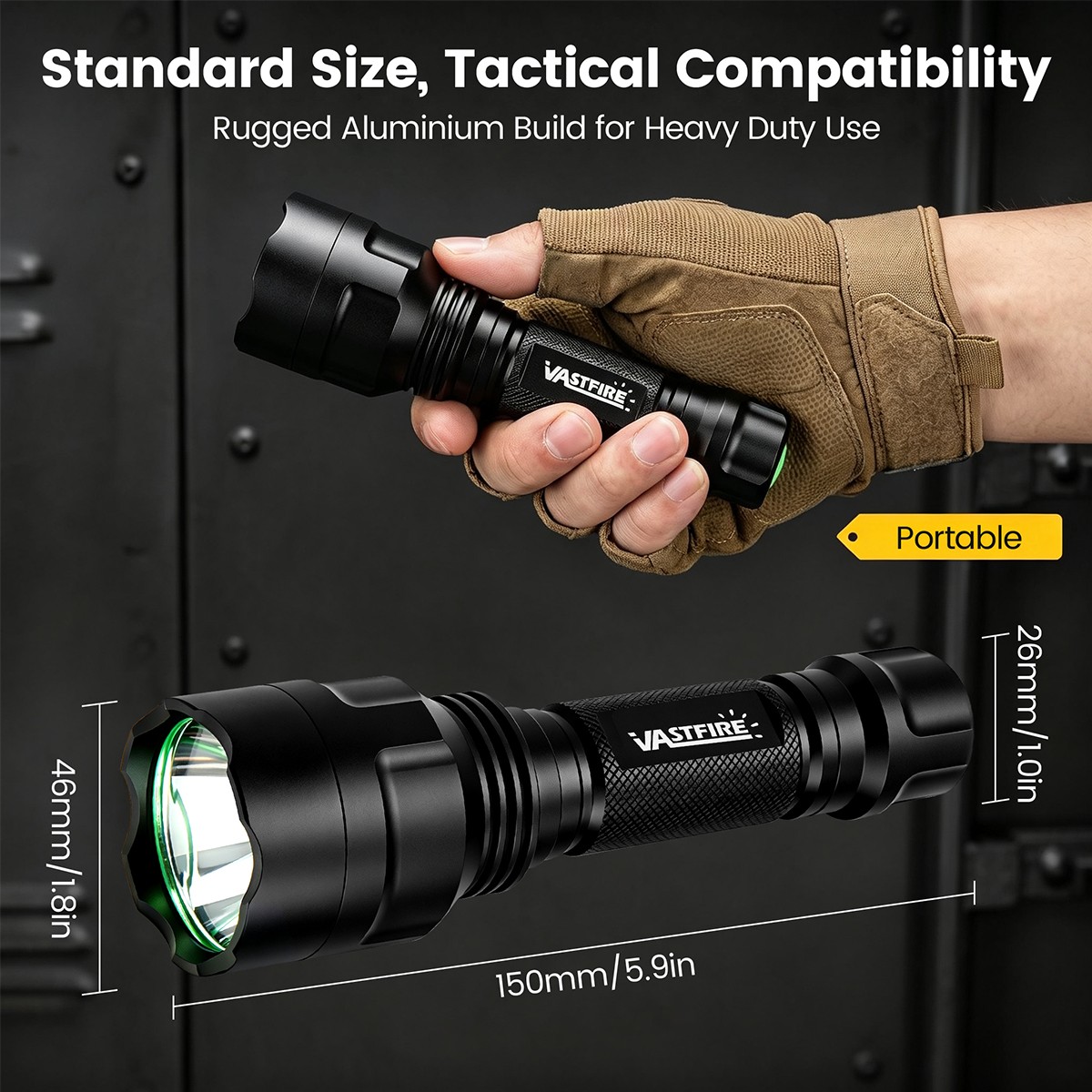 500Yards LED Flashlight Hunting Night Light Torch With Scope Mount 20mm Rail