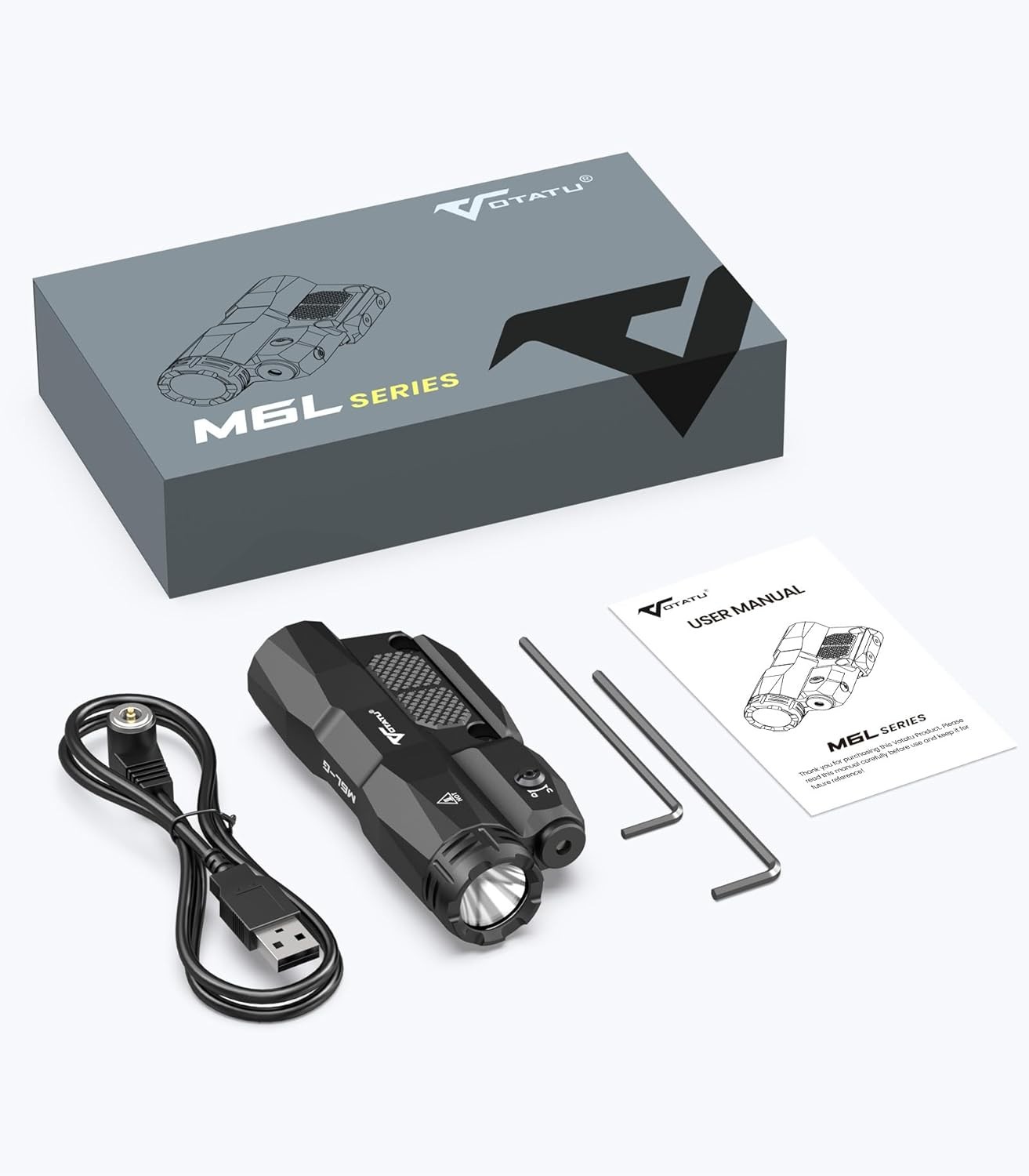 Flashlight Laser Combo Built-in Touch Pad Switch, Max 2400 Lumens LED Light