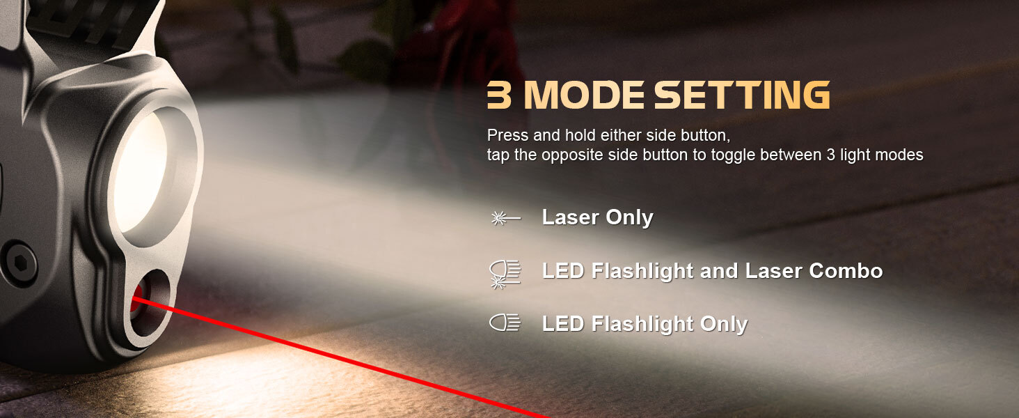 150-Lumen Pistol Light Laser & Holster Fit Springfield Hellcat 3″ Micro-Compact