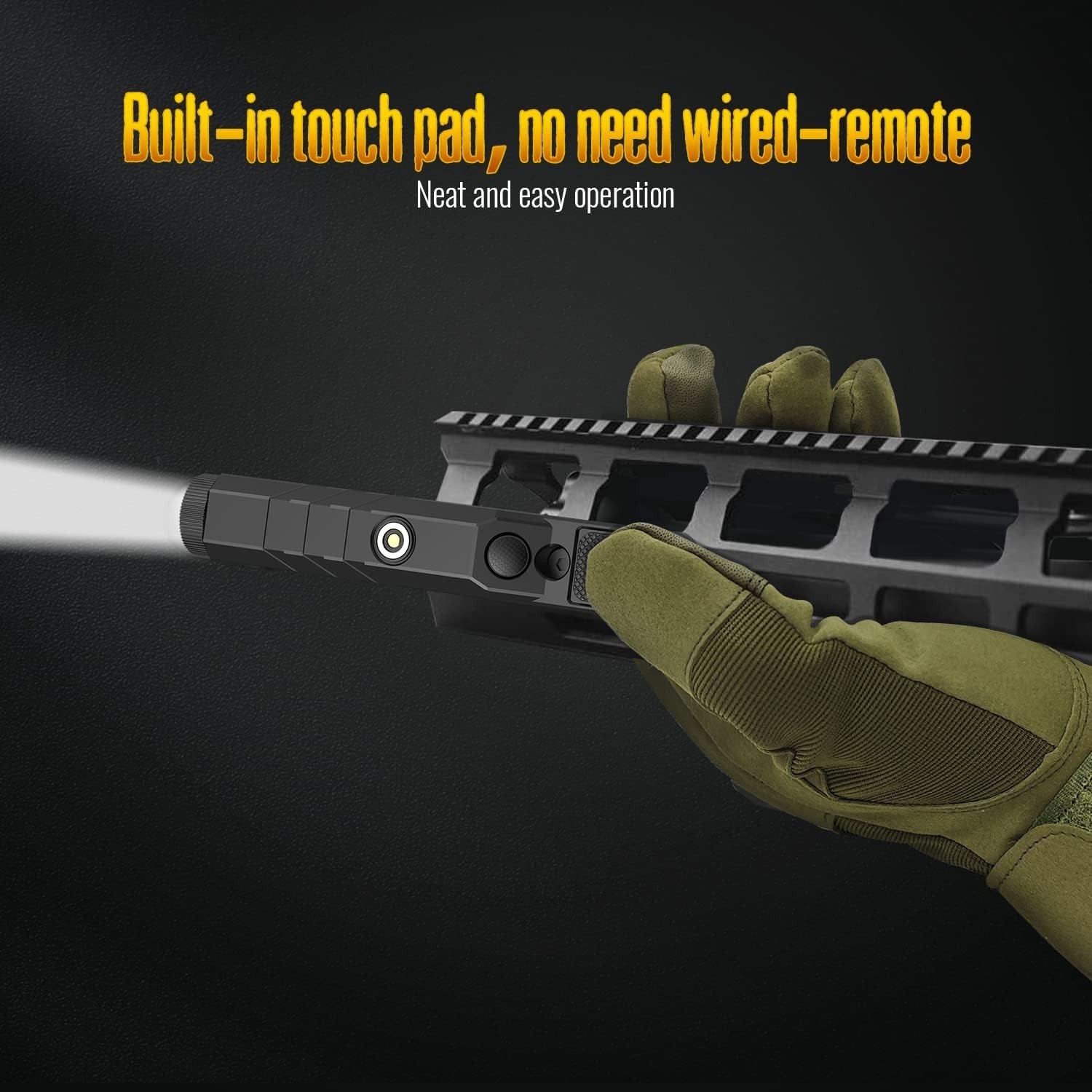 1750lm Zoomable Tactical Flashlight is Compatible with MLok/Picatinny Rail fo…