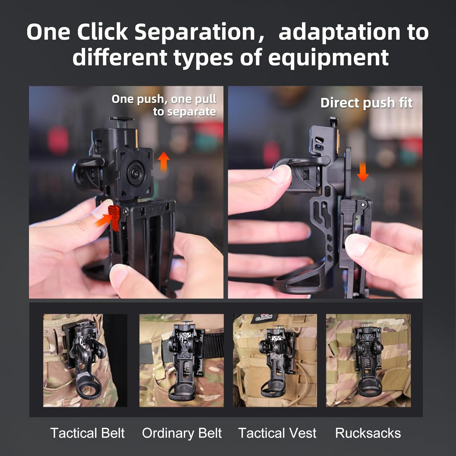 AH3 Tactical Flashlight Holster: 360° Rotation, Quick Access, Triple-Lock Securi