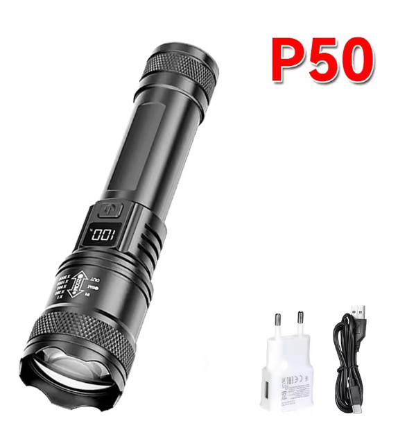 Super Bright Flashlight Built-in Battery USB C Rechargeable LED Flashlights
