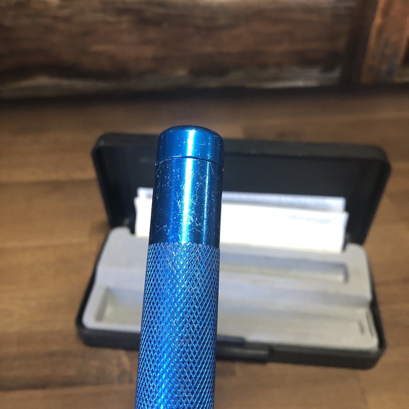 Vtg IBM Branded Mag Lite Mini Maglite 2AA Cell LED Blue