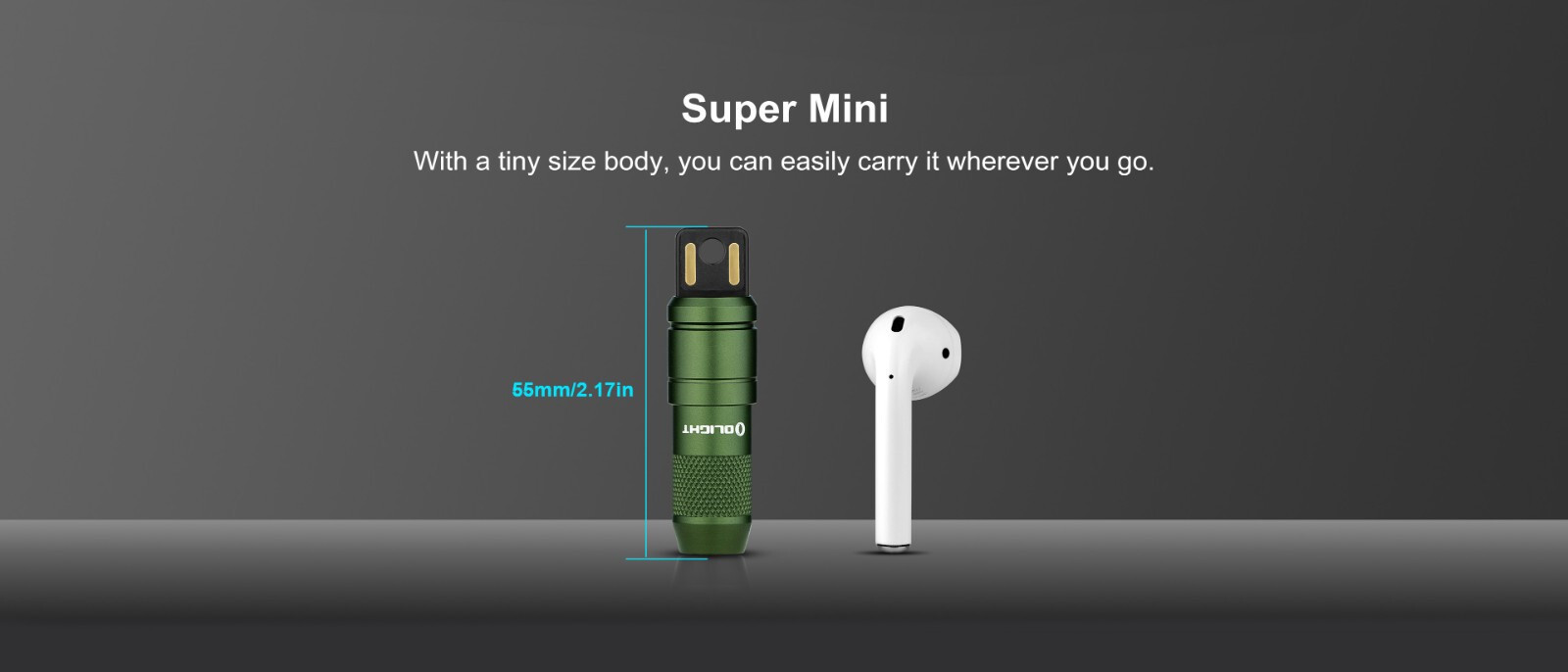 Olight imini 2 OD Green Tiny Rechargeable Mini Keychain Flashlight, 50 Lumens