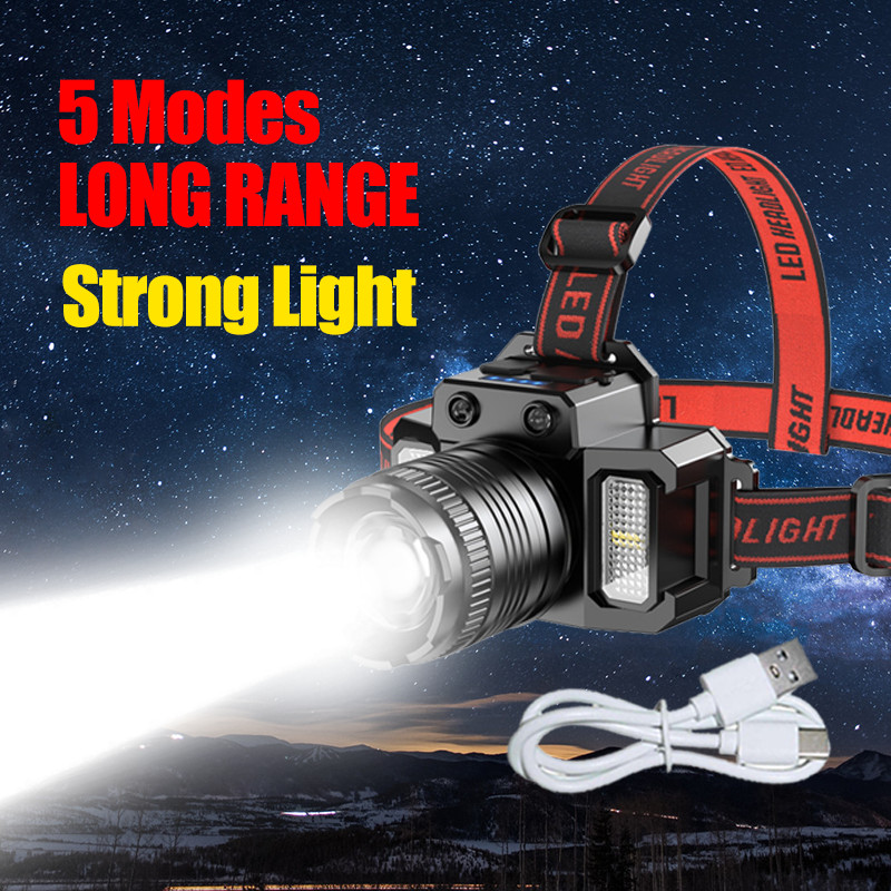 99000LM LED Headlamp Rechargeable Headlight Zoomable Head Torch Lamp Flashlight
