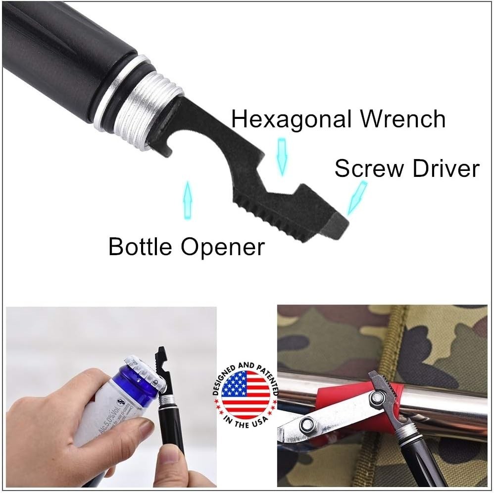 6 in 1 Tactical Pen Self Defense LED Flashlight Multi Tool Screwdriver Gift Set