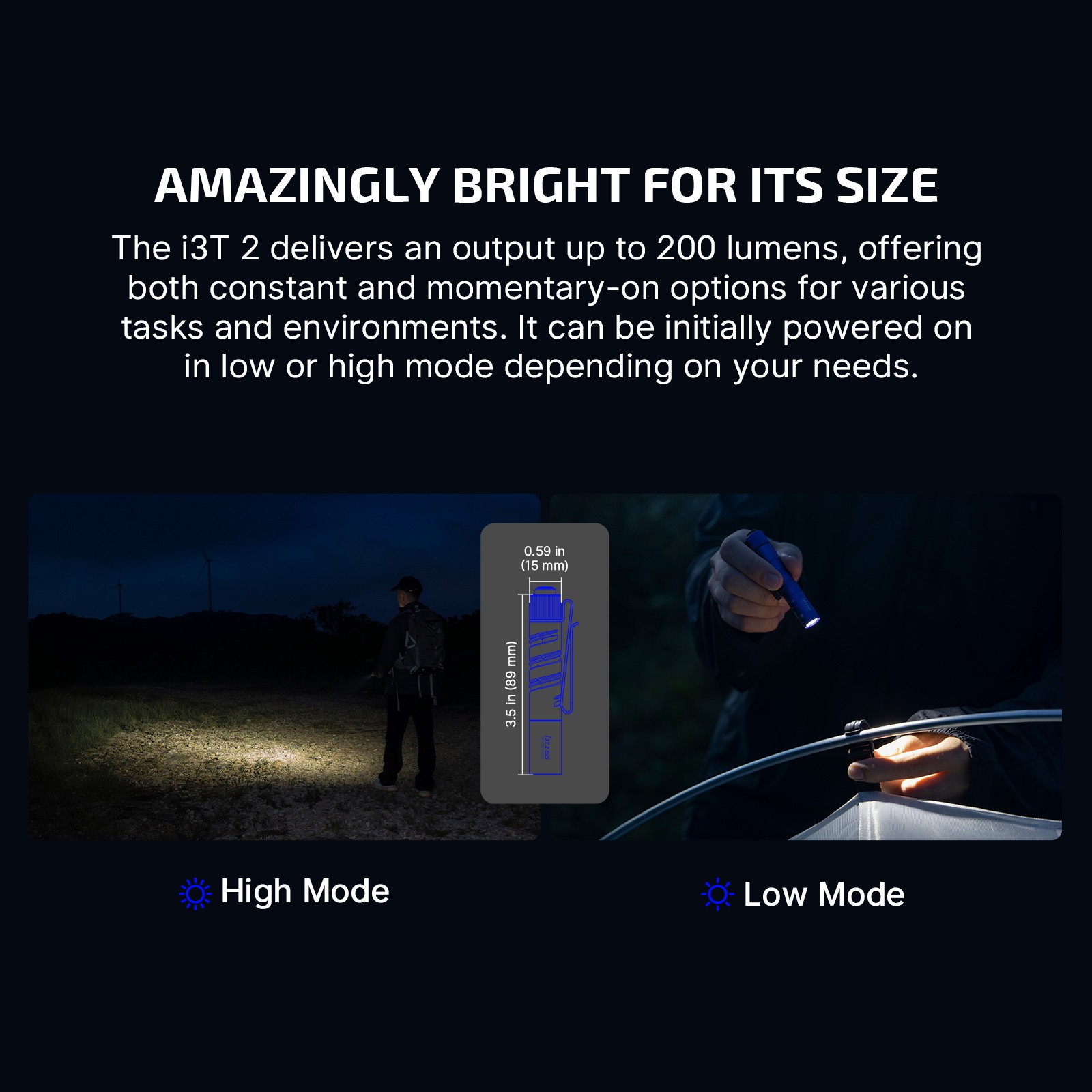 Olight I3T 2 EOS Australian Flag Dual-Output Tail Switch Flashlight, 200/300 Lum